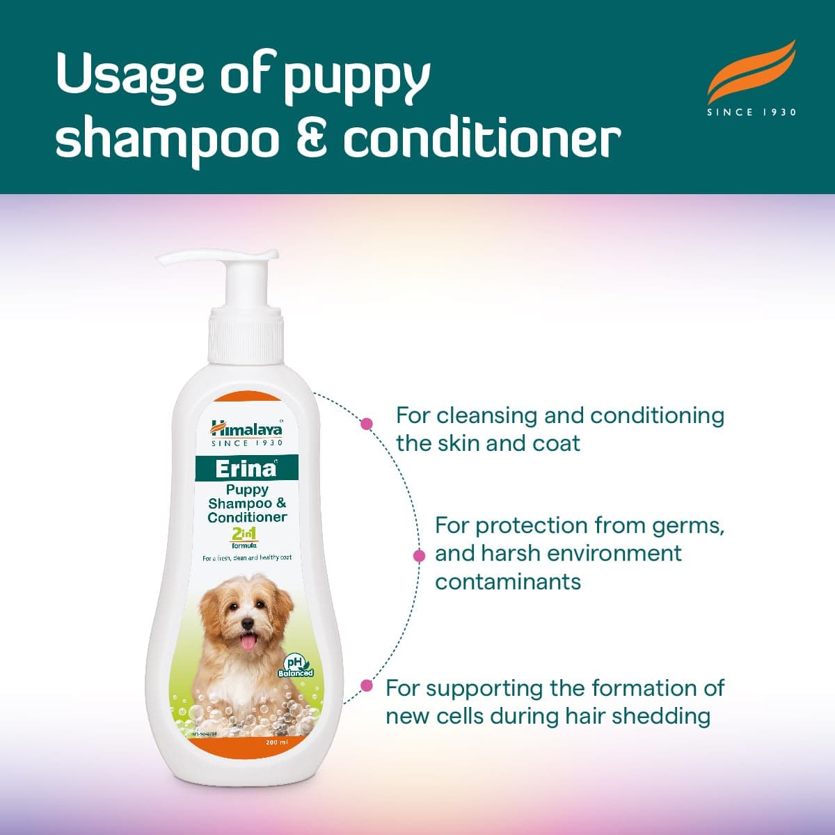 Himalaya Erina Puppy Shampoo & Conditioner 2-in-1 view 7