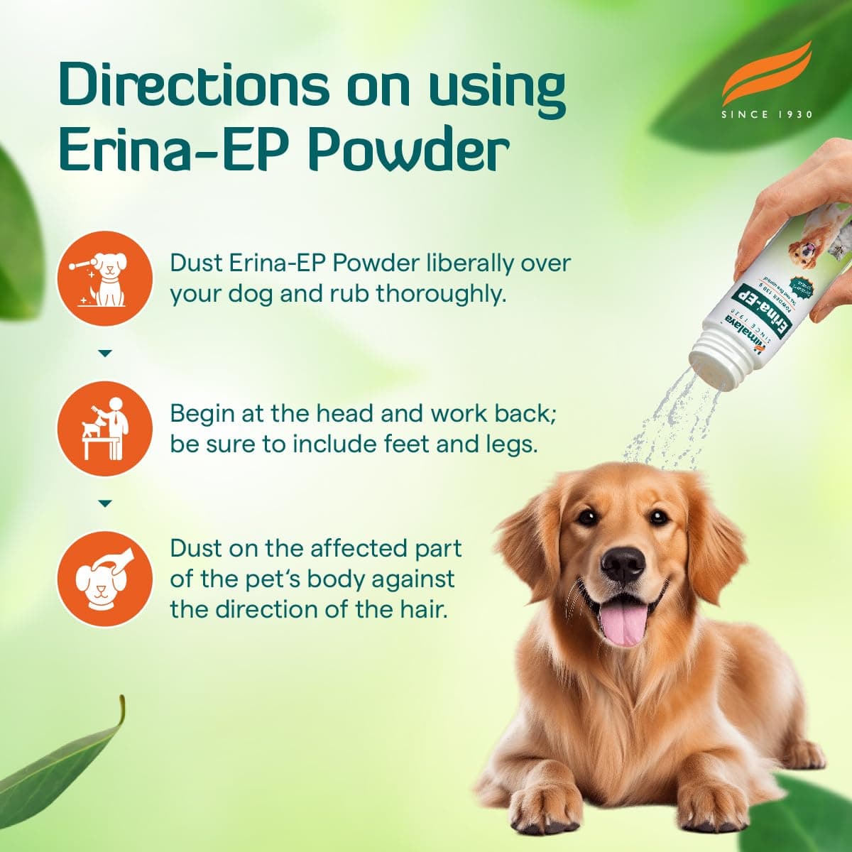 Himalaya Erina-EP Tick, Flea & Lice Control Powder for Pets view 4