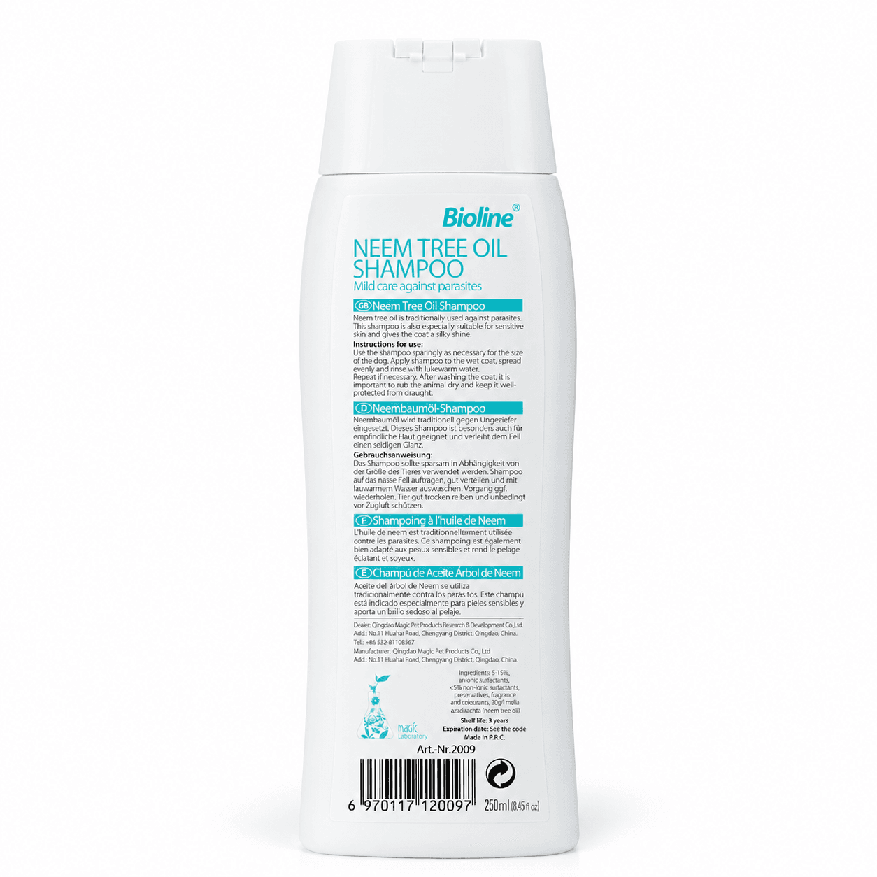 Bioline Neem Tree Oil Dog Shampoo. view 3