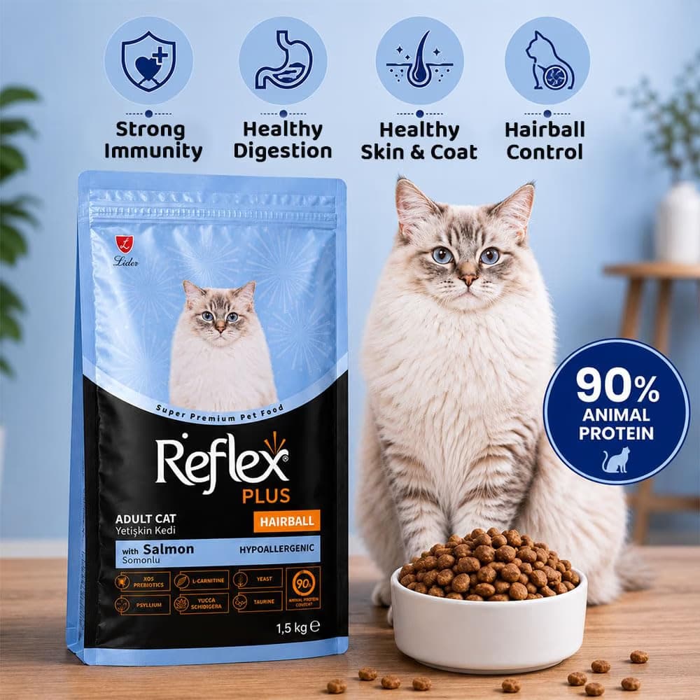 Reflex Plus Hairball Adult Cat Food with Salmon view 3