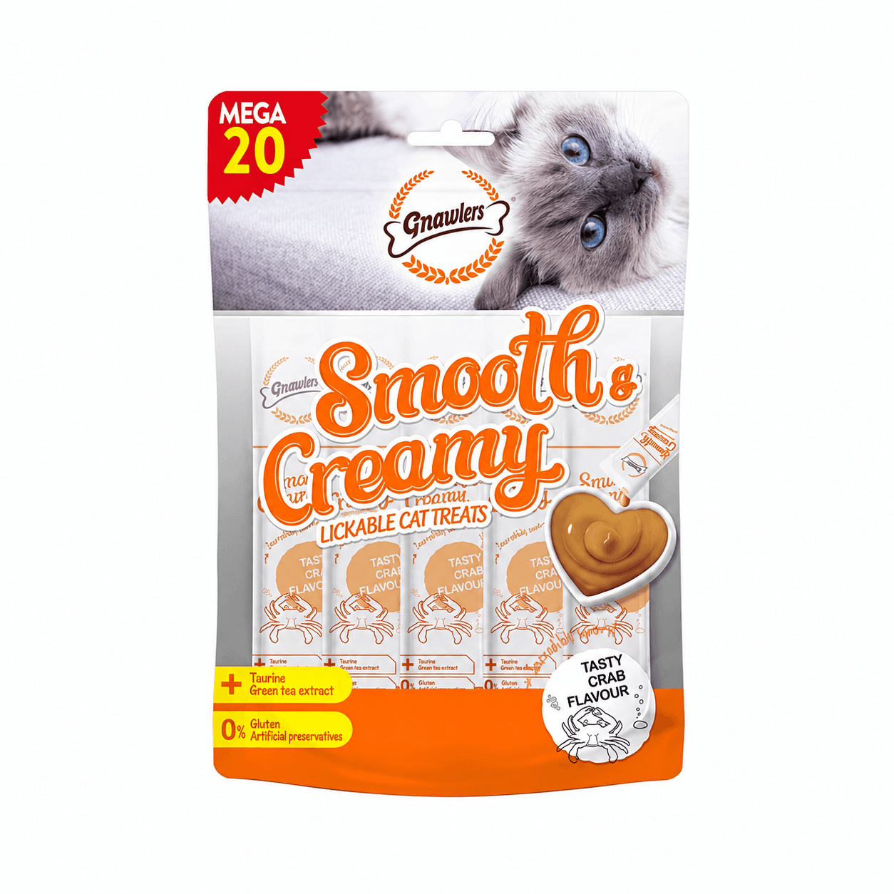 Gnawlers Smooth & Creamy Tasty Crab Flavour Lickable Cat Treats