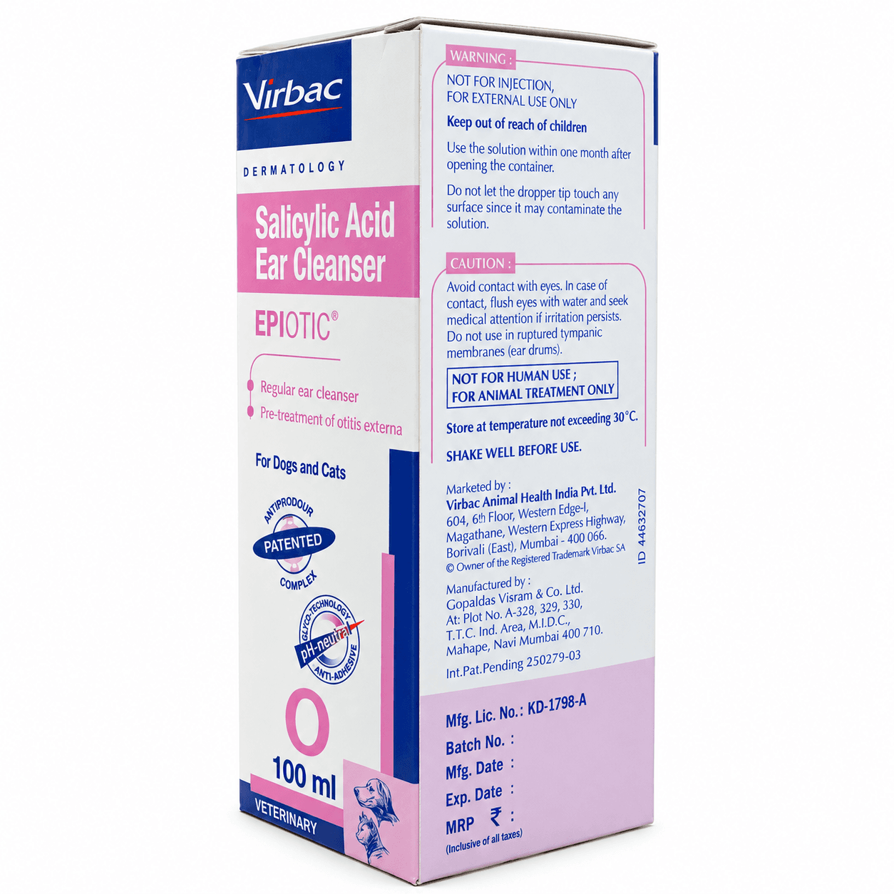 Virbac Epiotic Salicylic Acid Ear Cleanser for Dogs & Cats – 50 ml view 3