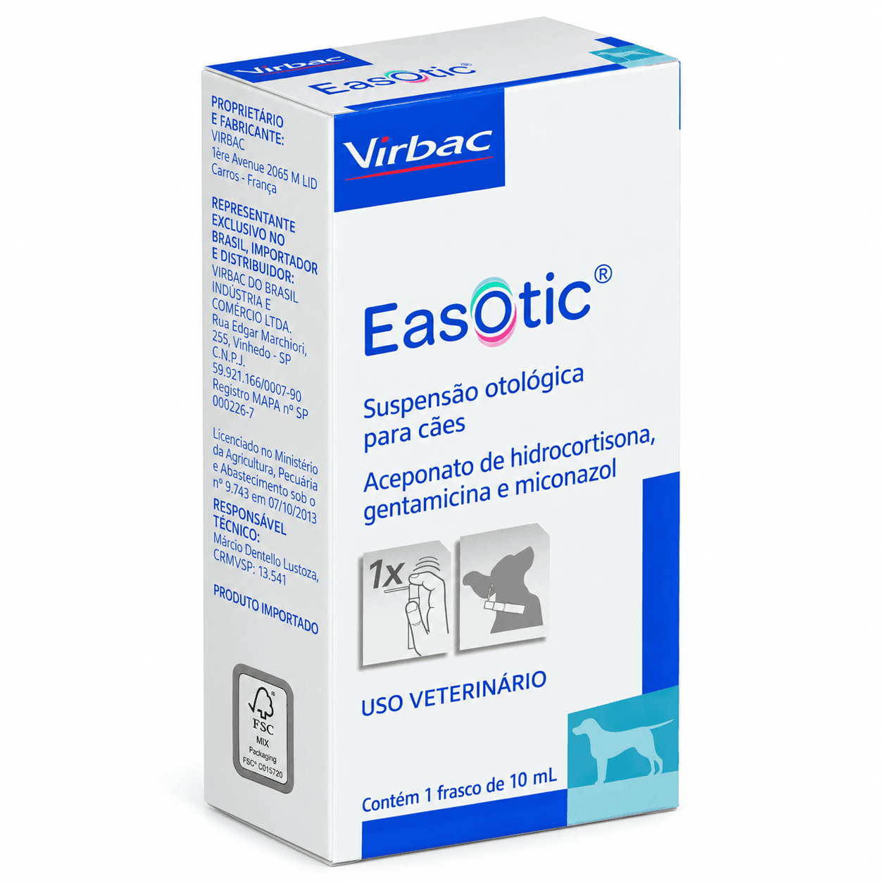 Virbac Easotic Otic Suspension for Dogs – 10 ml view 2