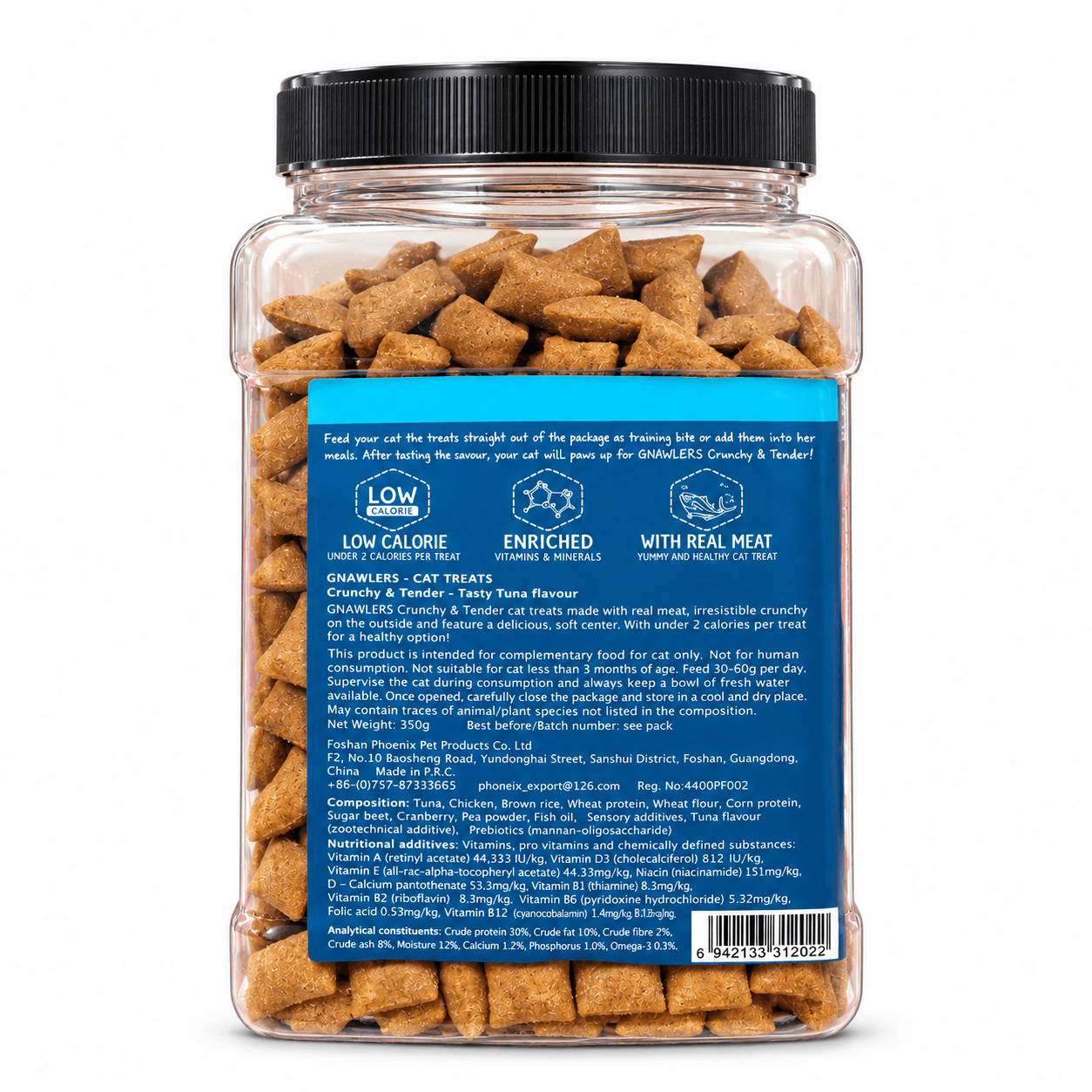 Gnawlers Crunchy & Tender Tasty Tuna Flavour Cat Treats 350g view 2