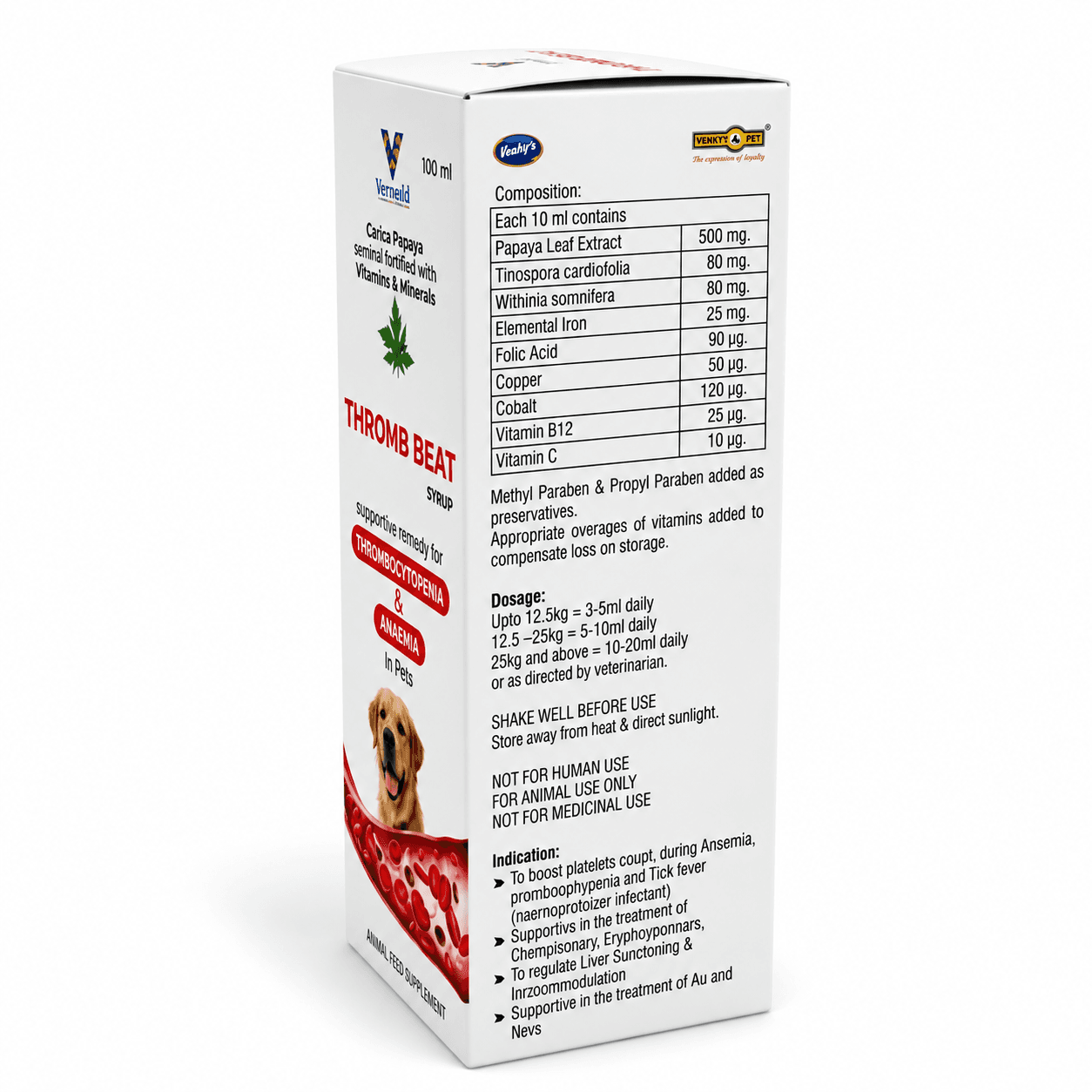 Venky's (Venworld) Thromb Beat Syrup Pet Supplement for Dogs & Cats – 100ml view 2