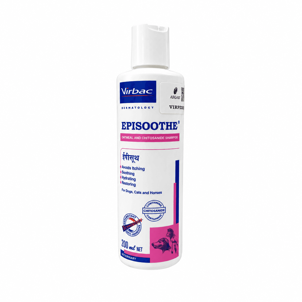 Virbac Episoothe Oatmeal & Chitosanide Shampoo for Dogs & Cats – 200 ml