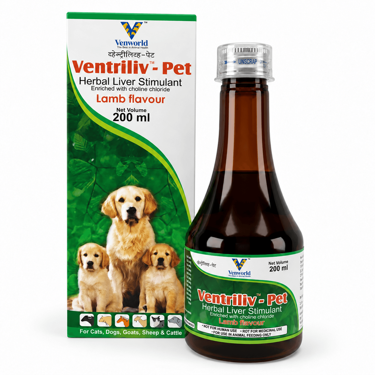 Venworld Ventriliv-Pet Lamb Flavour Herbal Liver Supplement 200 ml